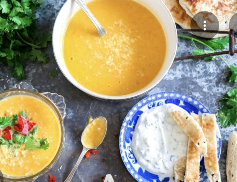 Wortelsoep Raifas en Naanbrood